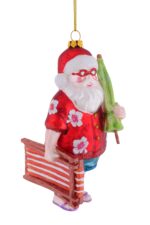 Santa mit Liegestuhl Weihnachtsdeko